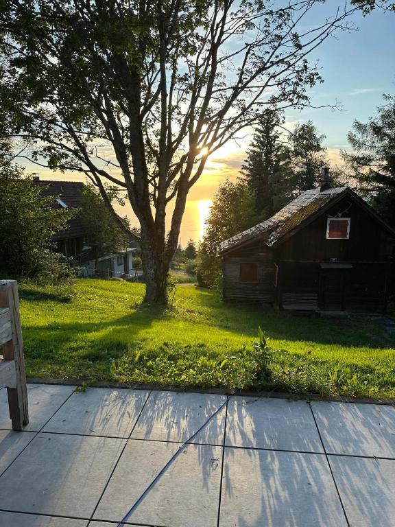 Garður fyrir utan Pfändertraum Luxus Ferienhaus