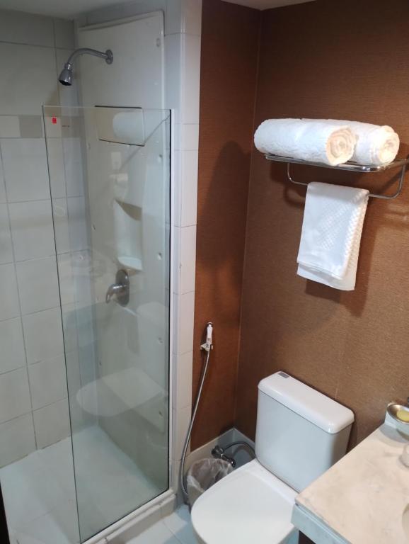 Koupelna v ubytování Lindo Flat em Moema no Hotel Wyndham Ibirapuera