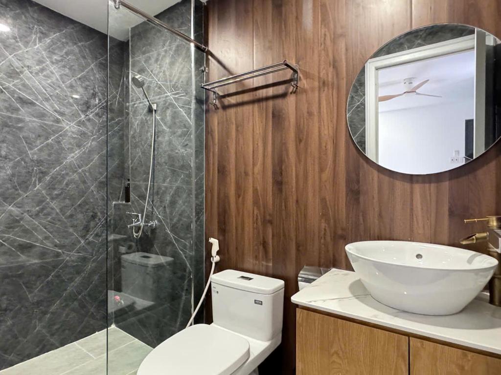 Phòng tắm tại Wanderlust garden inn