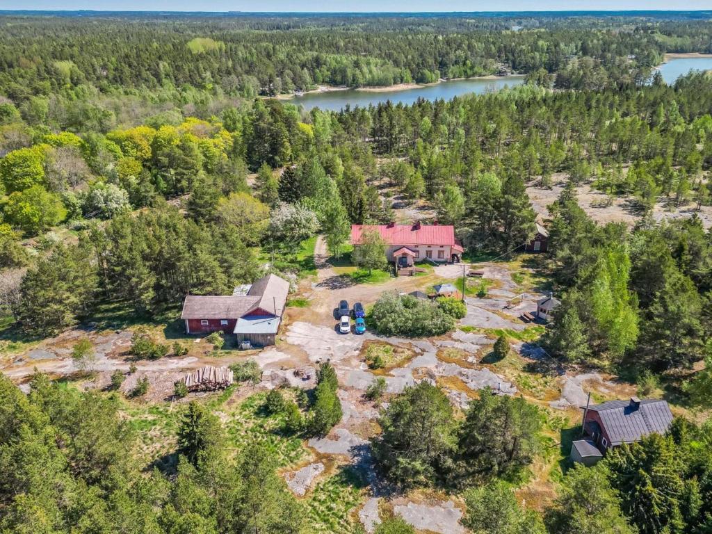 an aerial view of a house in the woods at Holiday Home Holiday pleikilä by Interhome in Kustavi