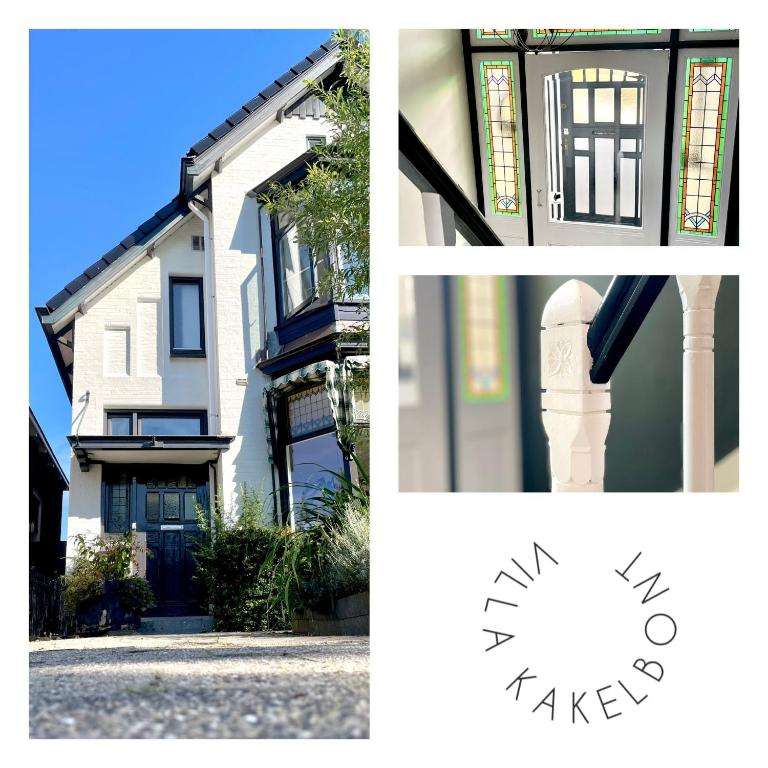 a collage of three pictures of a house at Villa Kakelbont in Leeuwarden