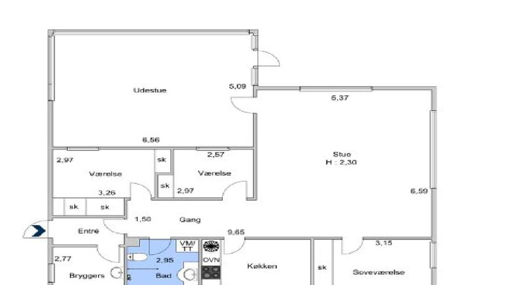 Půdorys ubytování Charmerende hus i idylliske Lynæs