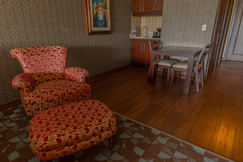 Kuchyň nebo kuchyňský kout v ubytování Hotel Plaza San Martin