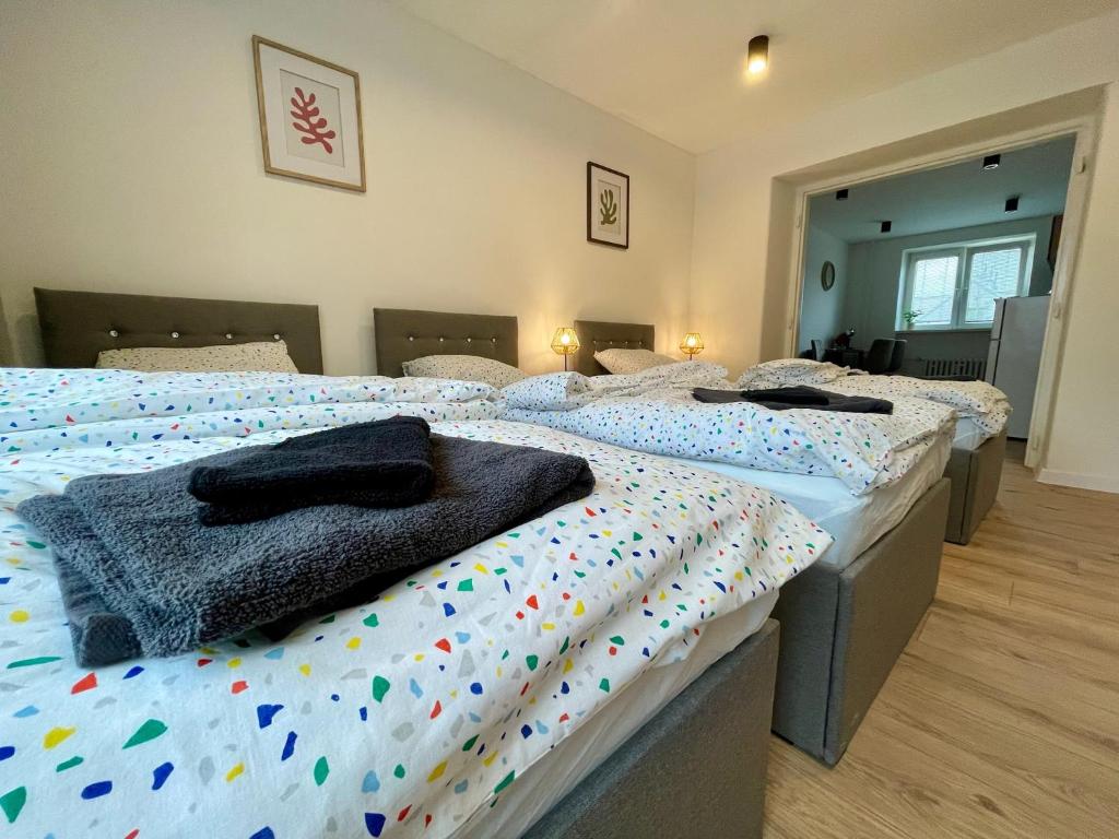 Postel nebo postele na pokoji v ubytování Apartmán Strážske s balkónom