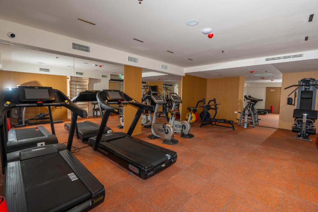 Fitness centrum a/nebo fitness zařízení v ubytování Hotel Golden Palace