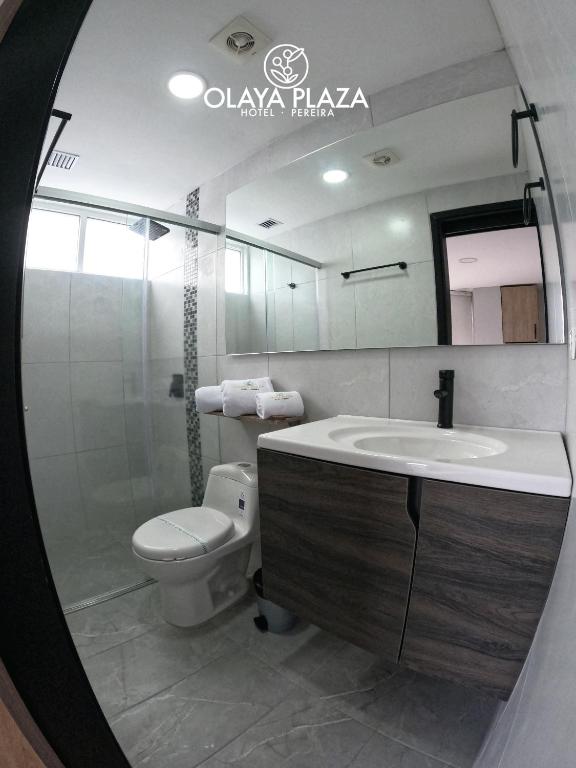 Koupelna v ubytování Hotel Olaya Plaza