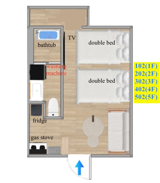 New Cozy APT Located on the Japanese Local shopping streetの見取り図または間取り図