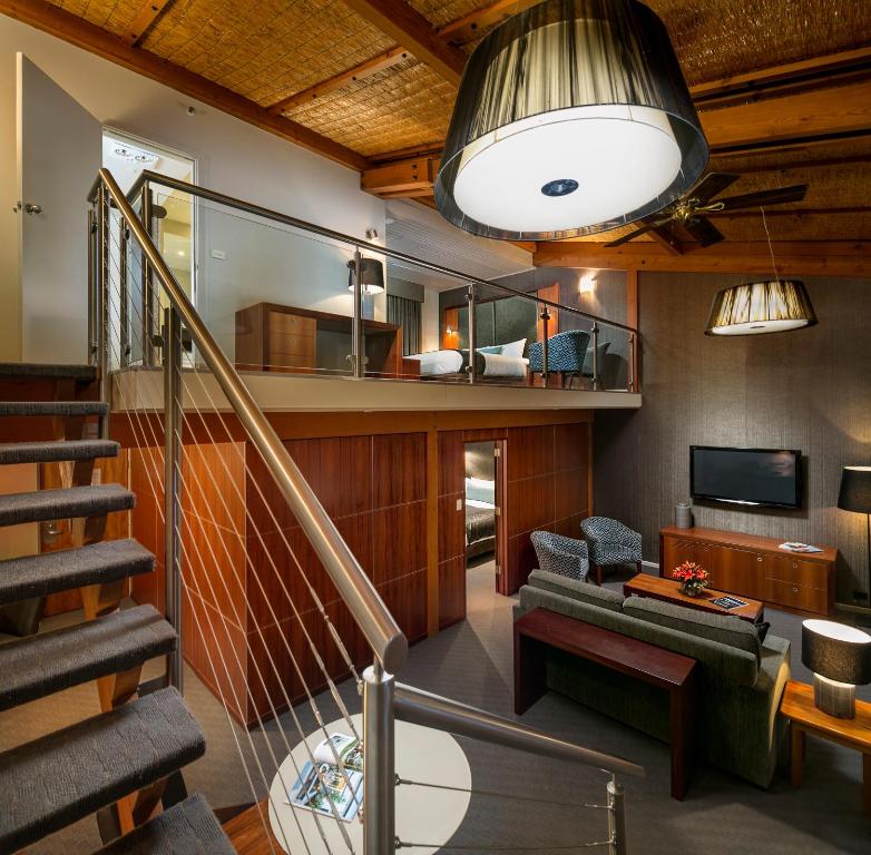 TV a/nebo společenská místnost v ubytování Arkaba Hotel