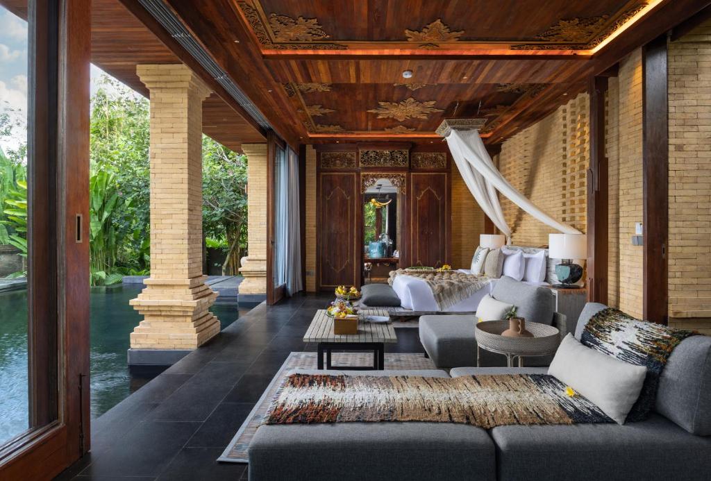 Posezení v ubytování Sanna Ubud A Pramana Experience