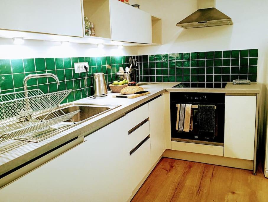 Kuchyň nebo kuchyňský kout v ubytování Apartma Discovering Slovenia