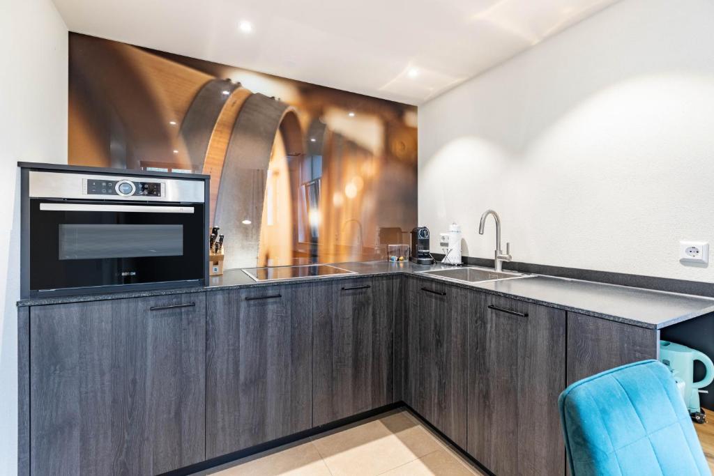 Kuchyň nebo kuchyňský kout v ubytování Die Ferienwohnung