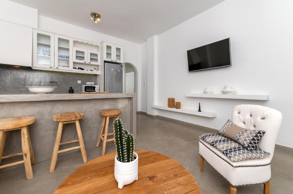 Kuchyň nebo kuchyňský kout v ubytování AquaLung Suites