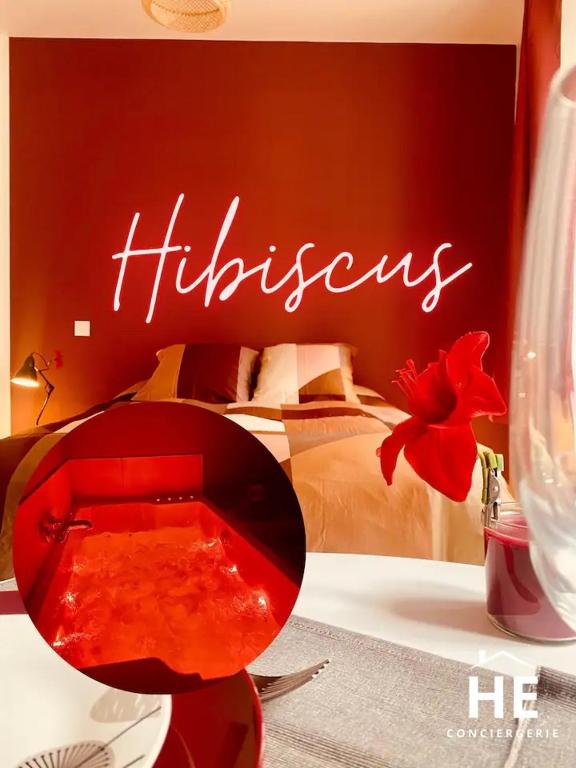 Postel nebo postele na pokoji v ubytování Hibiscus - Balnéo - Netflix & Chill