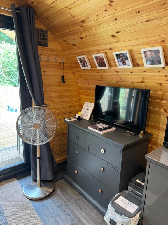 TV a/nebo společenská místnost v ubytování Loch Ness Woodland Pods