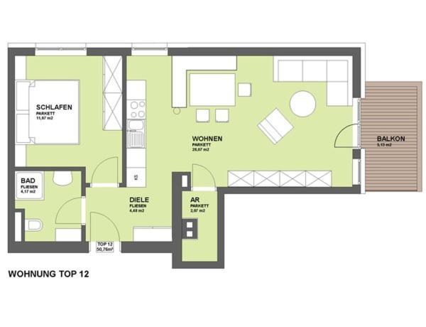 Půdorys ubytování Ferienwohnung Sonnleiten im Botenwirt
