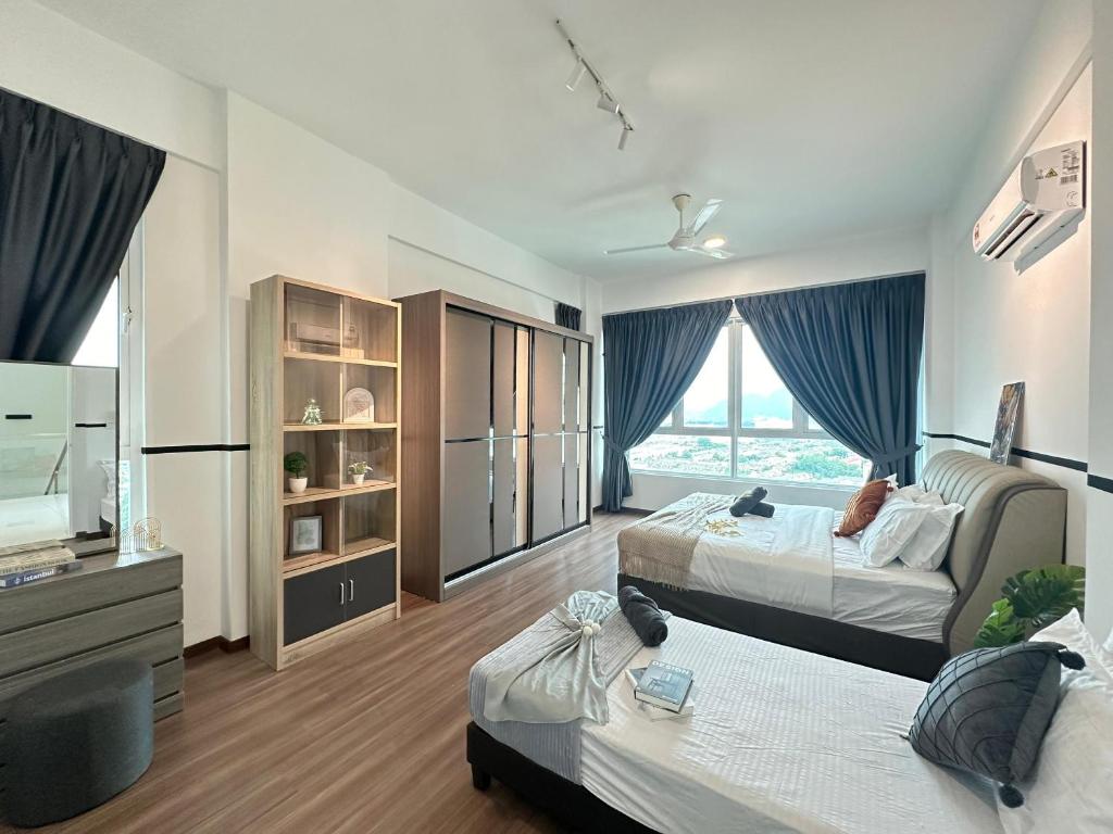 Postel nebo postele na pokoji v ubytování Ipoh D Festivo Suites 6-10pax 10mins to Sunway Tambun by IWH