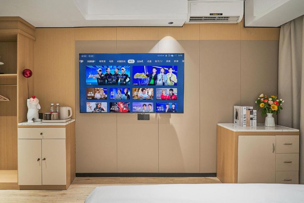 Kuchyň nebo kuchyňský kout v ubytování Meiye Hotel Zhujiang Newtown - Wuyangcun Metro - Canton Fair