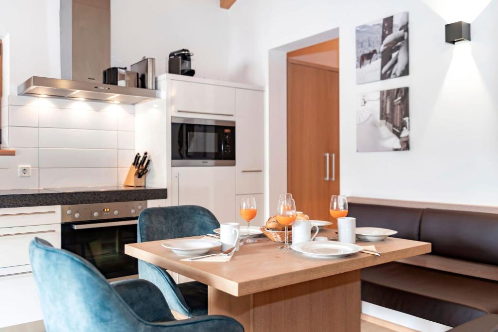 Kuchyň nebo kuchyňský kout v ubytování Residence Zillertal