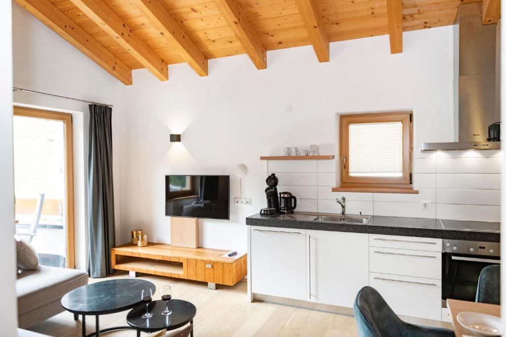 Kuchyň nebo kuchyňský kout v ubytování Residence Zillertal