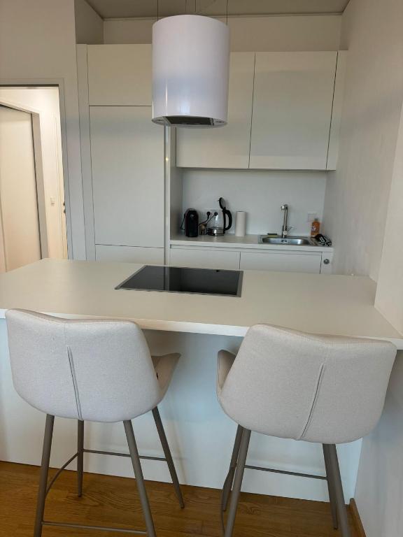 Kuchyň nebo kuchyňský kout v ubytování Skyline Suite - schick über Wien