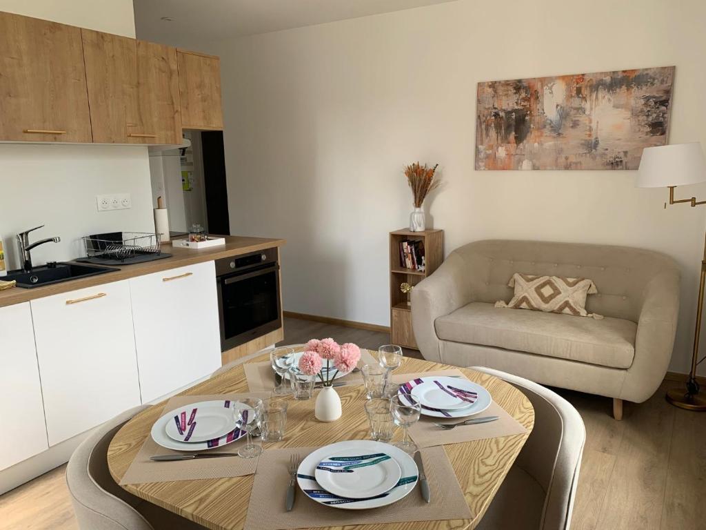 Kuchyň nebo kuchyňský kout v ubytování L'Elégant