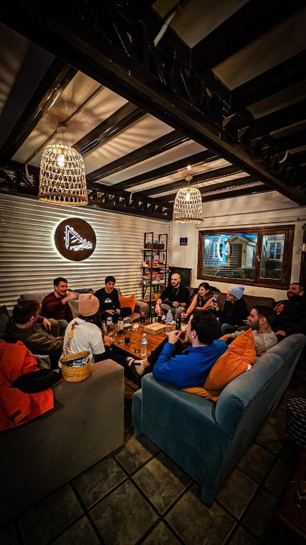 Posezení v ubytování Antarctica Hostel