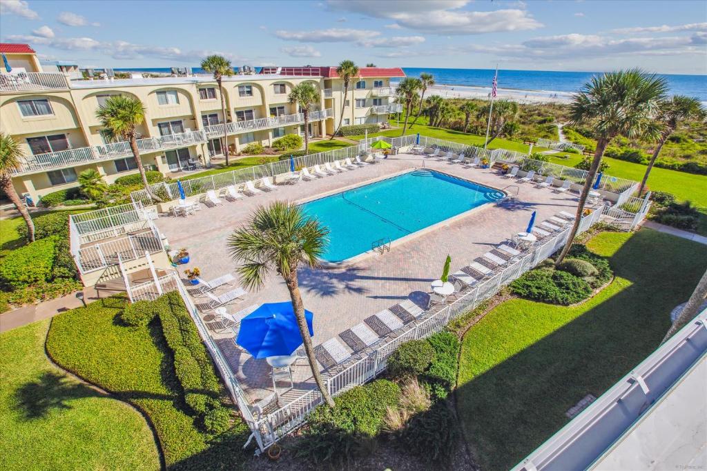 an aerial view of a swimming pool with a resort at Spanish Trace 243 in St. Augustine