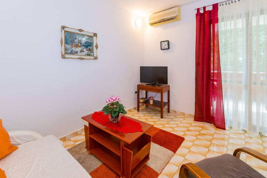 TV a/nebo společenská místnost v ubytování Comfortable apartment PUH with built barbecue in Pula