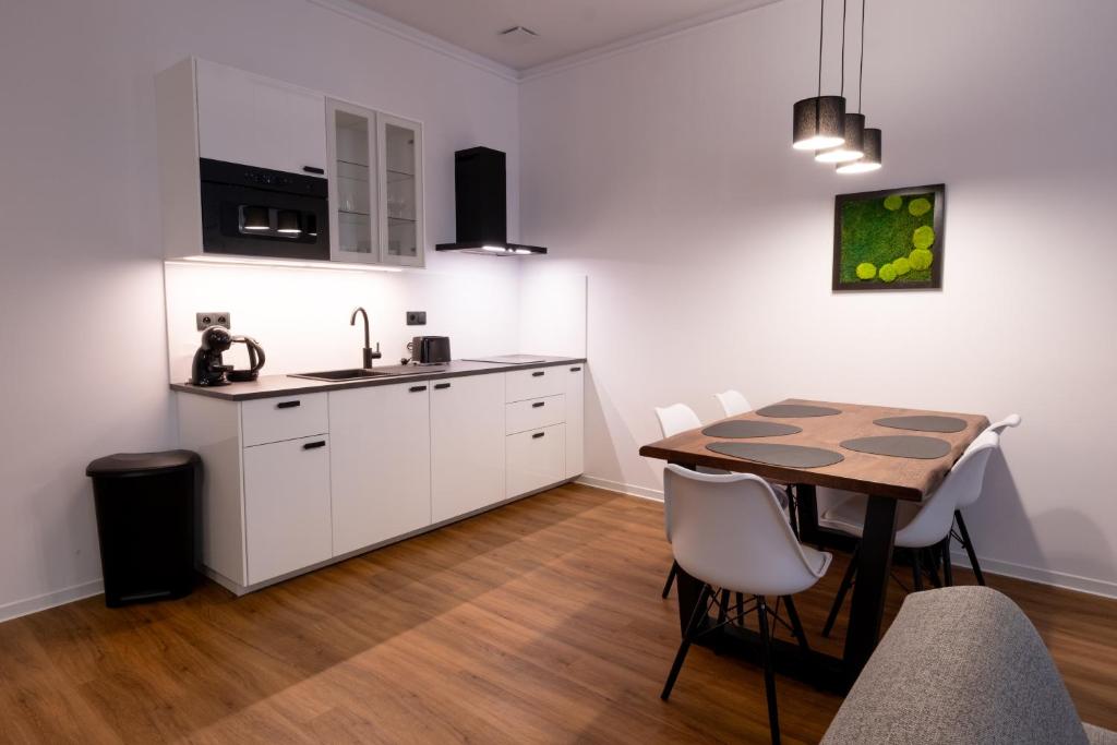Kuchyň nebo kuchyňský kout v ubytování IT Centrum Apartments