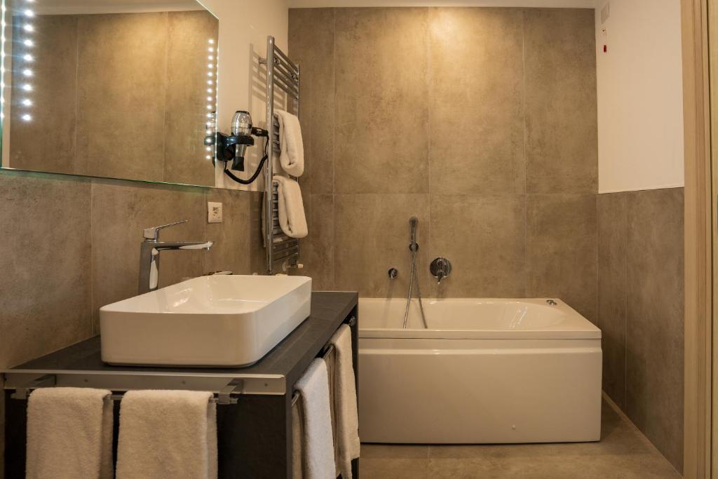 Koupelna v ubytování Hotel Bulà