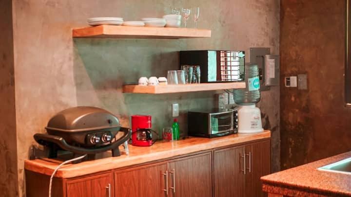 Kuchyň nebo kuchyňský kout v ubytování Hotel "Ala Residencias"