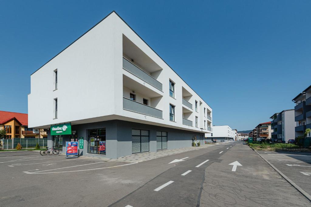 Budova, kde se aparthotel nachází