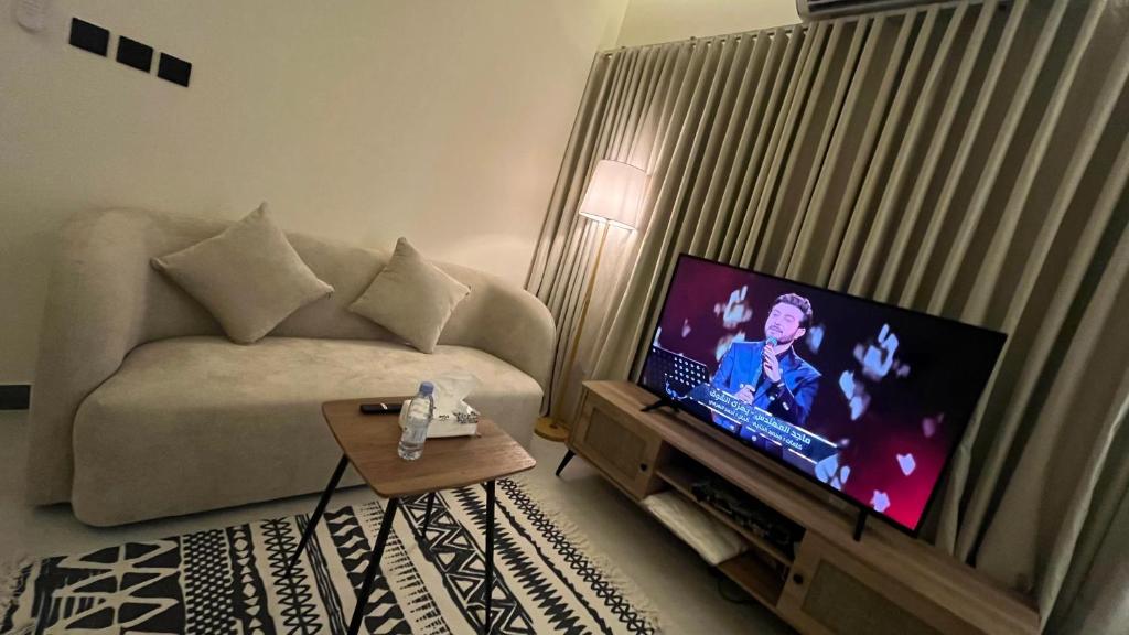 Μια τηλεόραση ή/και κέντρο ψυχαγωγίας στο استديو أنيق تسجيل ذكي