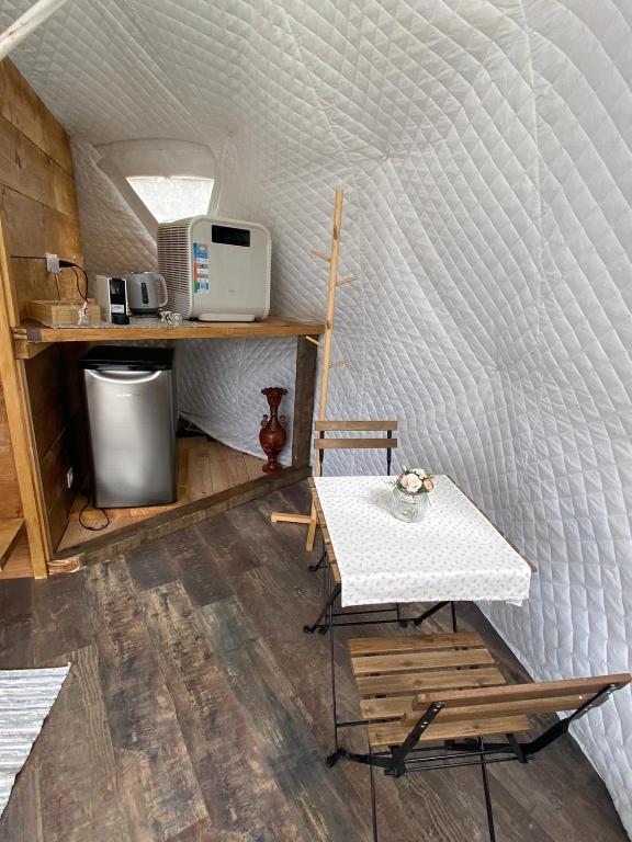 Kuchyň nebo kuchyňský kout v ubytování Glamping Quintana