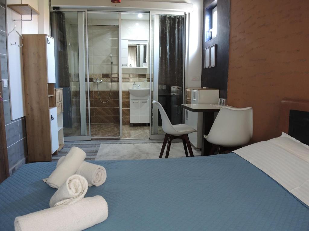 Postel nebo postele na pokoji v ubytování Rooms&Restaurant 43