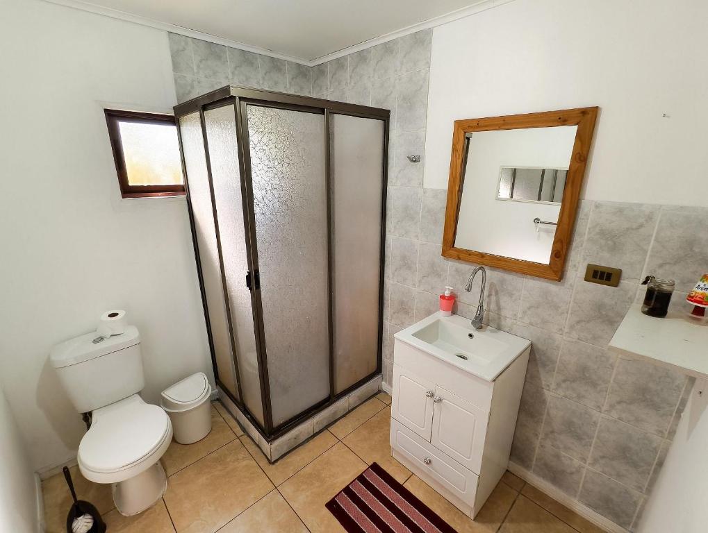 Ένα μπάνιο στο Habitación n°6 | Hostal La Casona Pucón