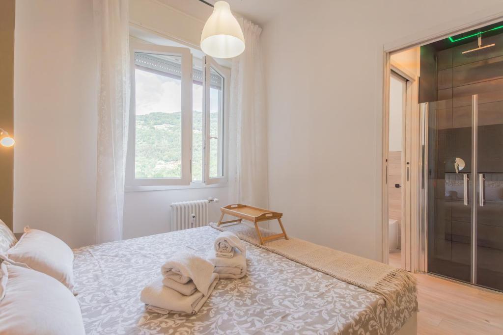 Postel nebo postele na pokoji v ubytování Casa di Silvia. Sei km da Como