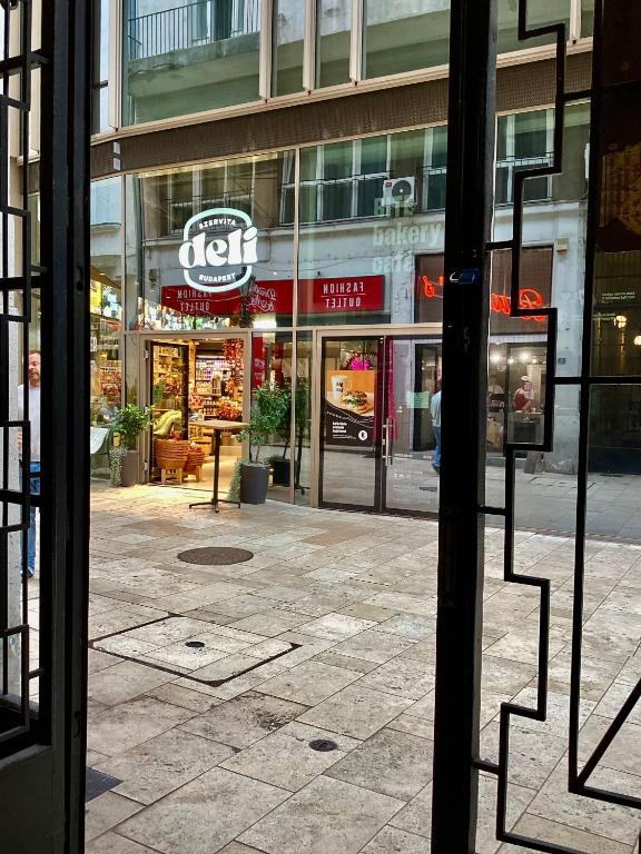 a view of a store from inside a window at Hungaricum Budapest in Budapest