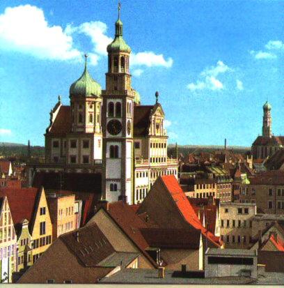 Nespecifikovaný výhled na destinaci Augsburg nebo výhled na město při pohledu z apartmánu