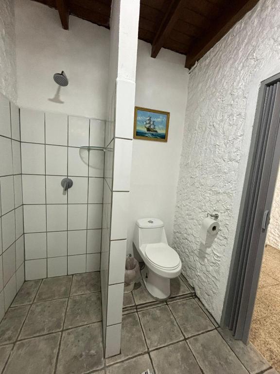 Koupelna v ubytování Casa Susen
