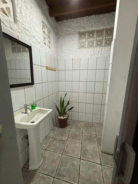 Koupelna v ubytování Casa Susen