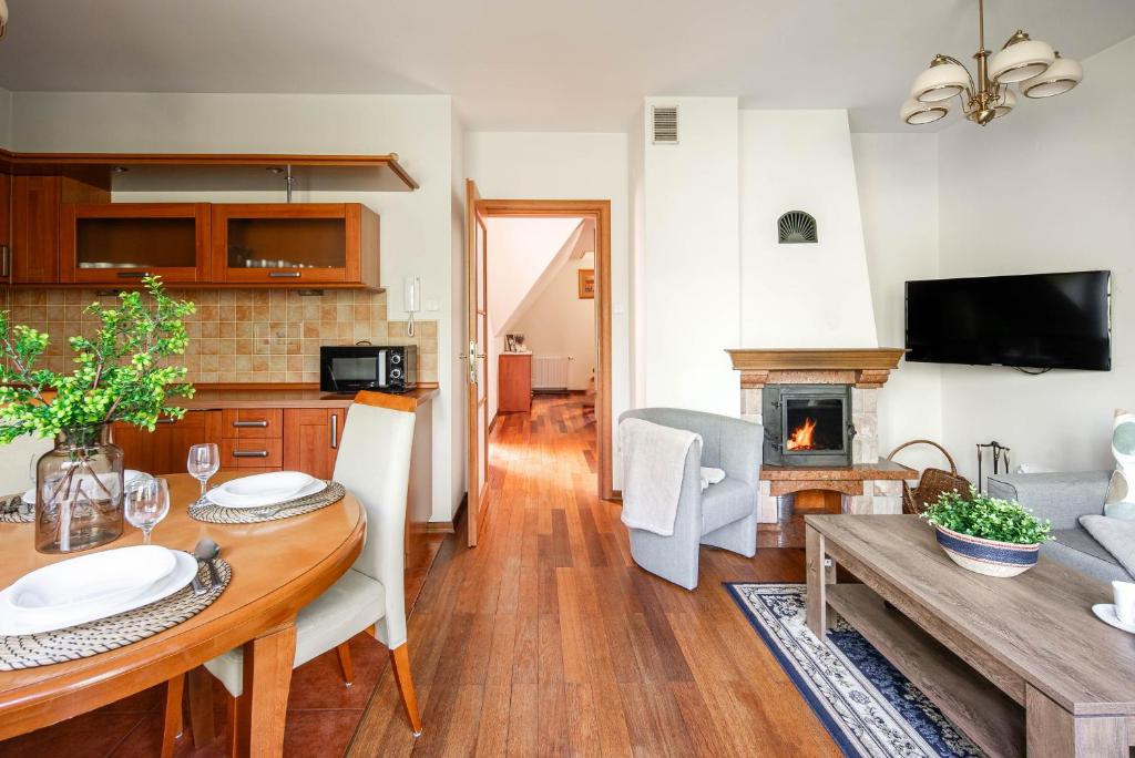 TV a/nebo společenská místnost v ubytování Apartamenty za Strugiem Zakopane