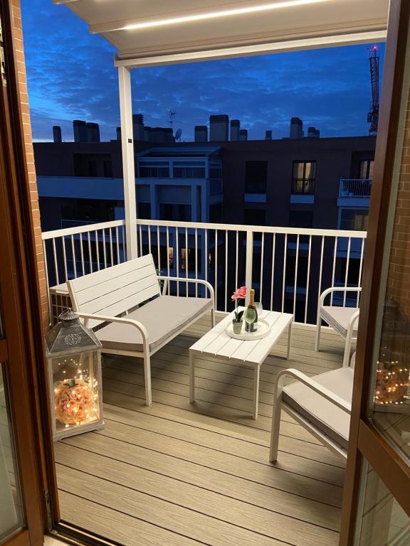 A balcony or terrace at AGM Suite Rome Airport FCO - Attico Parco Leonardo