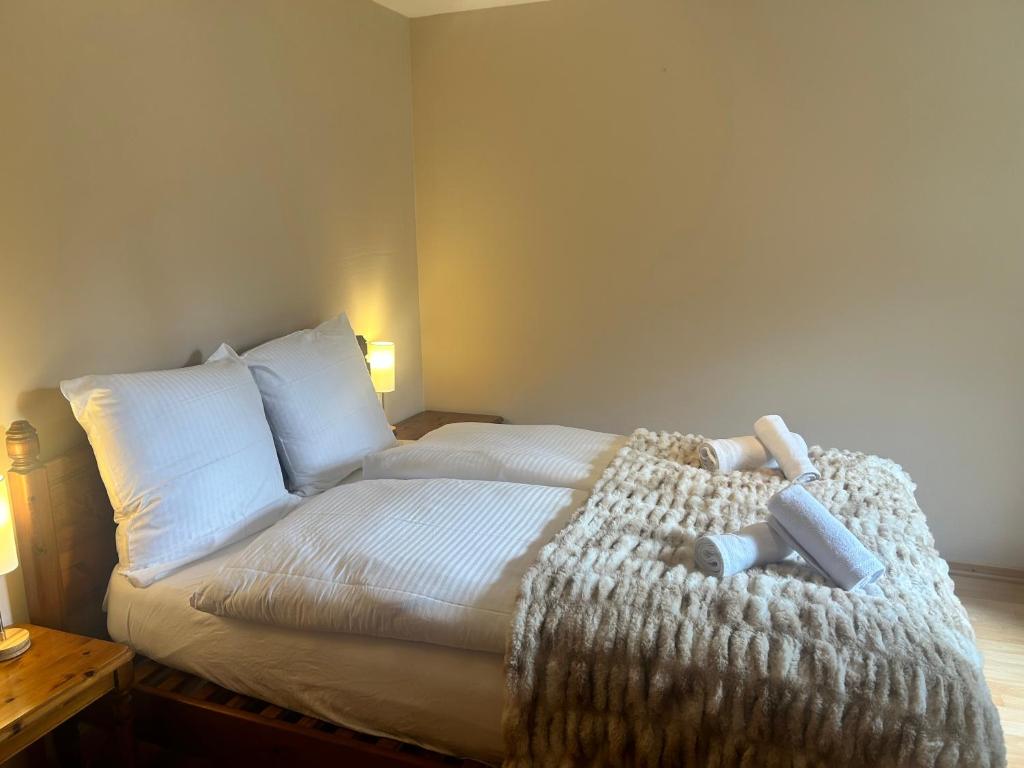 Postel nebo postele na pokoji v ubytování Chalet Bärli