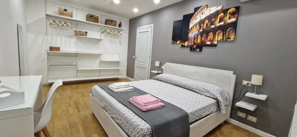 Postel nebo postele na pokoji v ubytování Oasi Del Vaticano