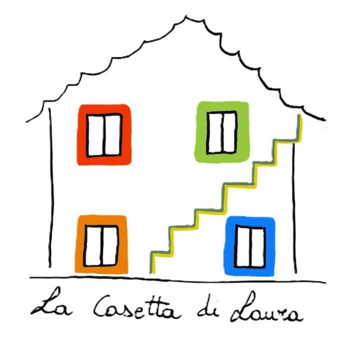 un dessin d'une maison avec des escaliers dans l'établissement La Casetta di Laura, à Badia Morronese