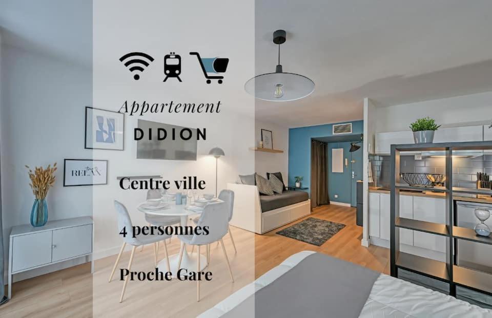 un salon avec un canapé et une table dans l'établissement 063 - Studio Didion, Centre Gare St Roch, Clim, Balcon,4pers, à Montpellier