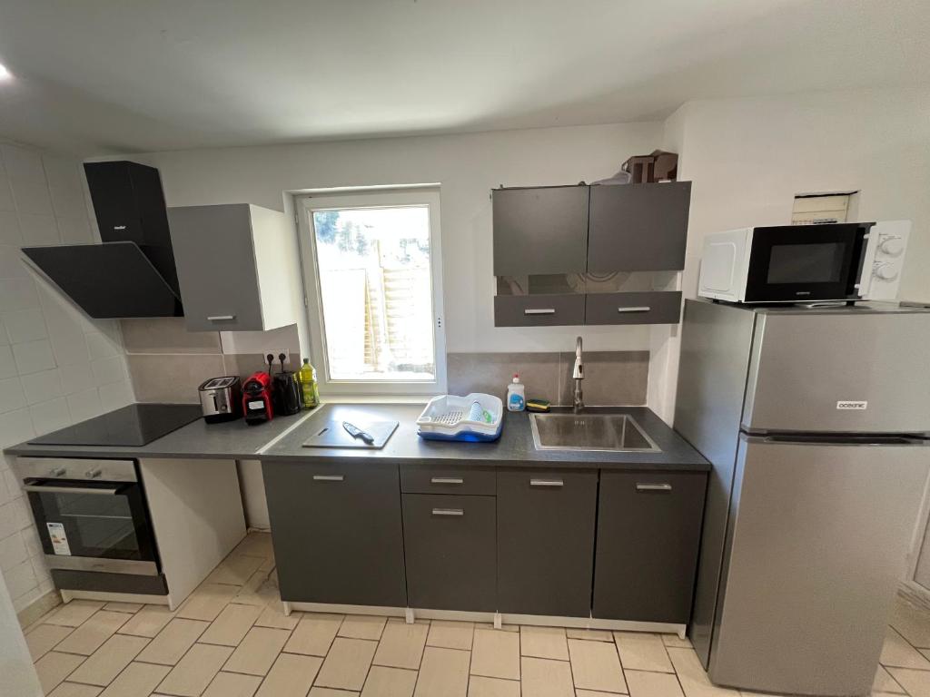 Η κουζίνα ή μικρή κουζίνα στο Studio avec terrasse