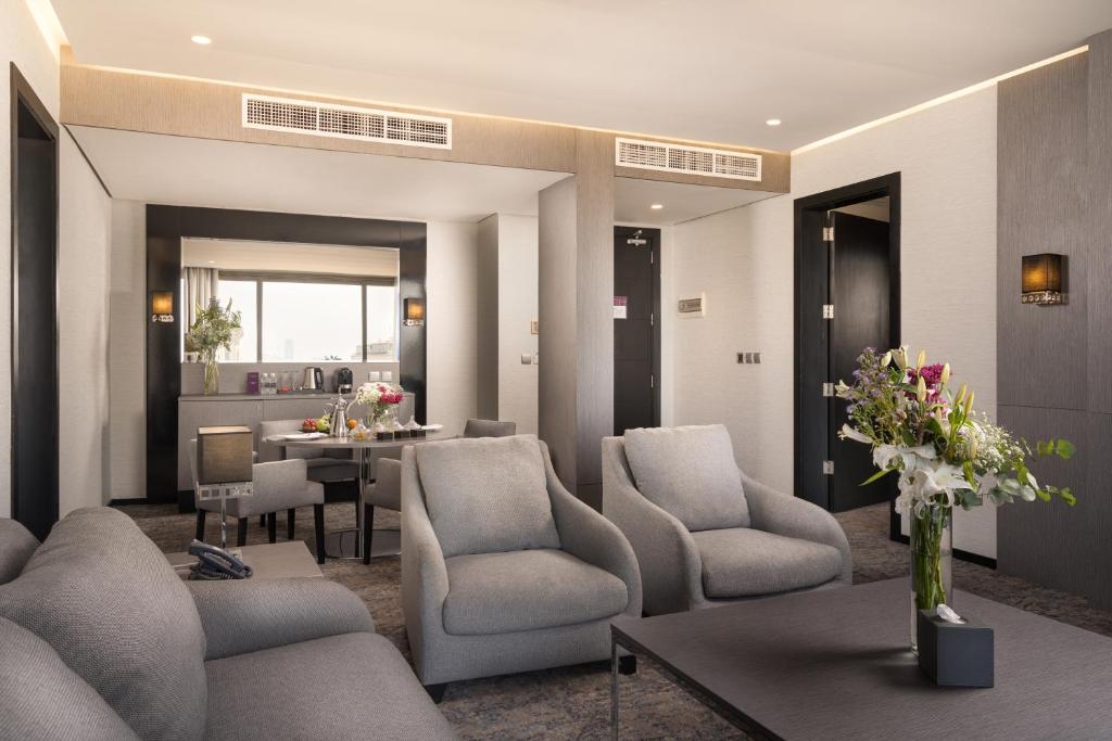 Posezení v ubytování Joudyan King Road Jeddah by Elafجوديان طريق الملك جدة