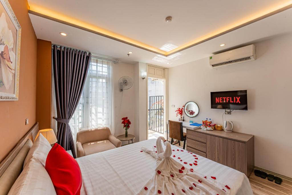 Posezení v ubytování Moon Hotel 26 Do Quang